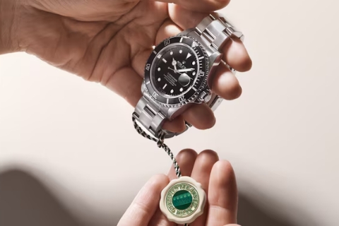 Watch with the seal attesting within the Rolex Certified Pre-Owned programme